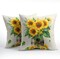 Spring Summer Yellow Flowers Throw Pillow Covers 18X18 Inches Set of 2 Sunflowers with Green Leaves Mason Jar Pillowcase Soft Cotton Linen Square Summer Cushion Covers for Home Sofa Patio Bedroom